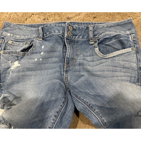 American Eagle Outfitters Light Blue Distressed Boot Cut Jeans - Picture 3 of 9